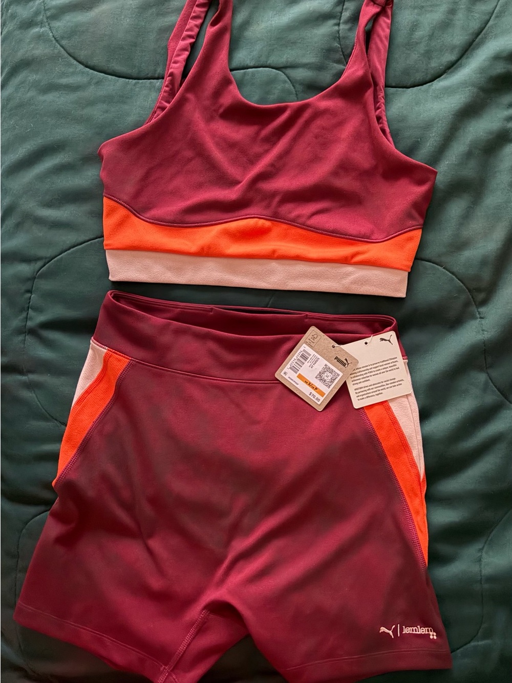 Puma x lemlem crop tank and bike shorts set